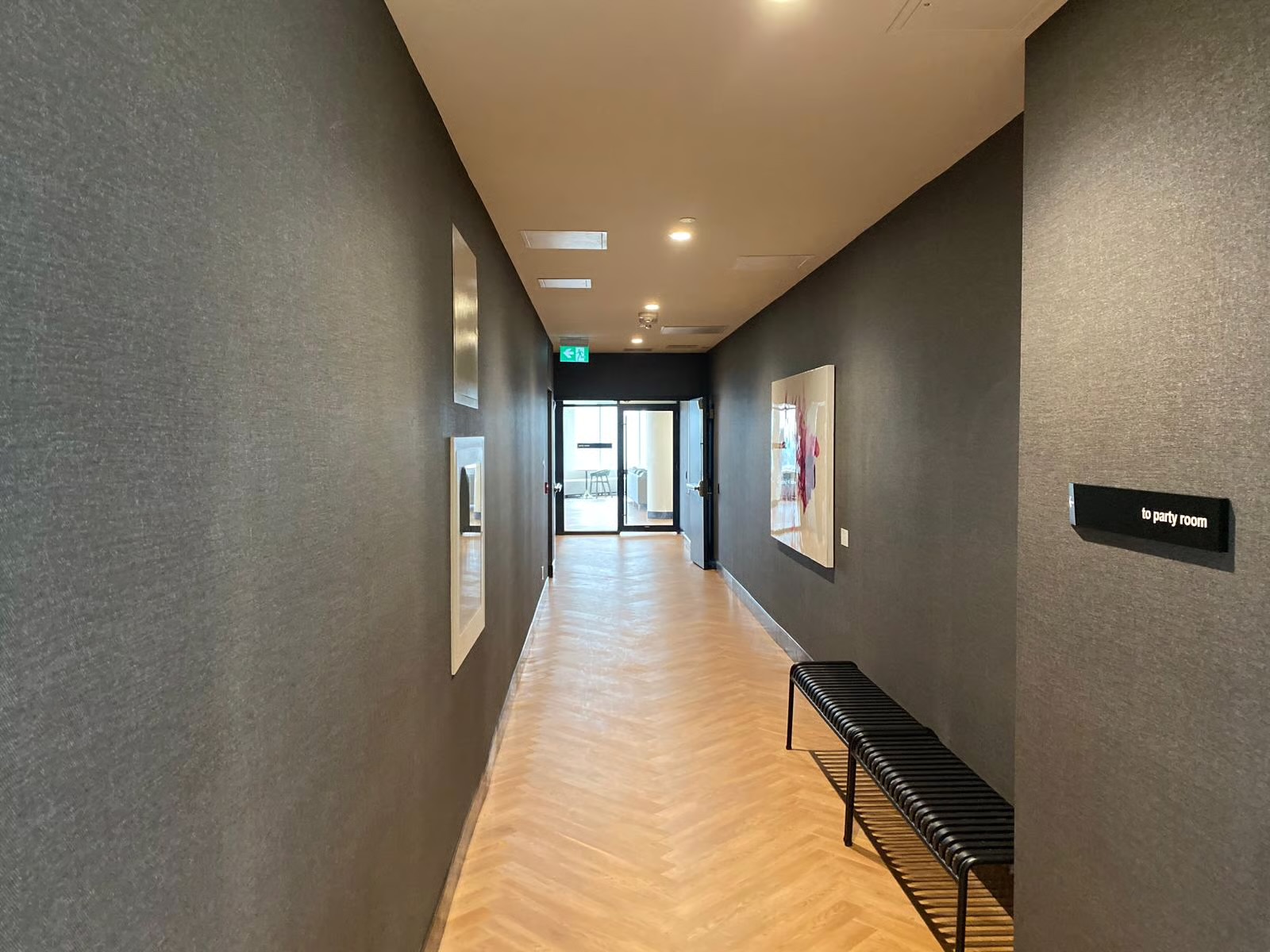 High-end dark corridor finish