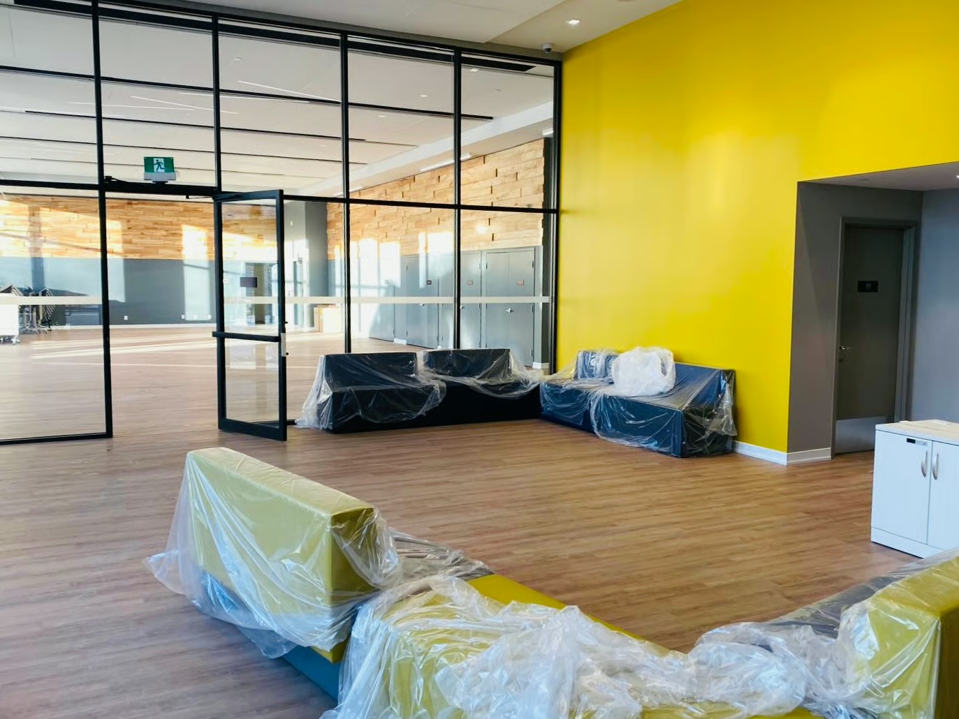 Commercial yellow feature wall